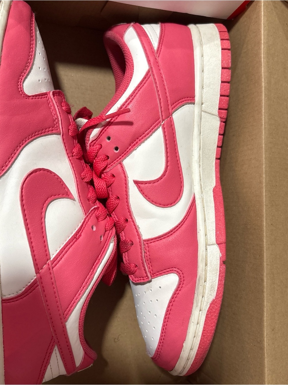 NIKE Pink and White Women's Low-Top Sneakers